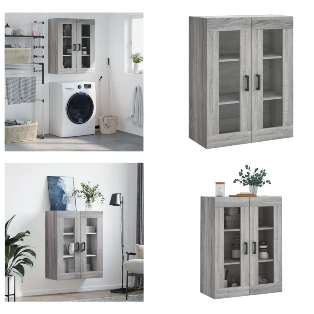 Armadio a Muro Grigio Sonoma vidaXL 69,5x34x90 cm | Arredo Casa Robusto