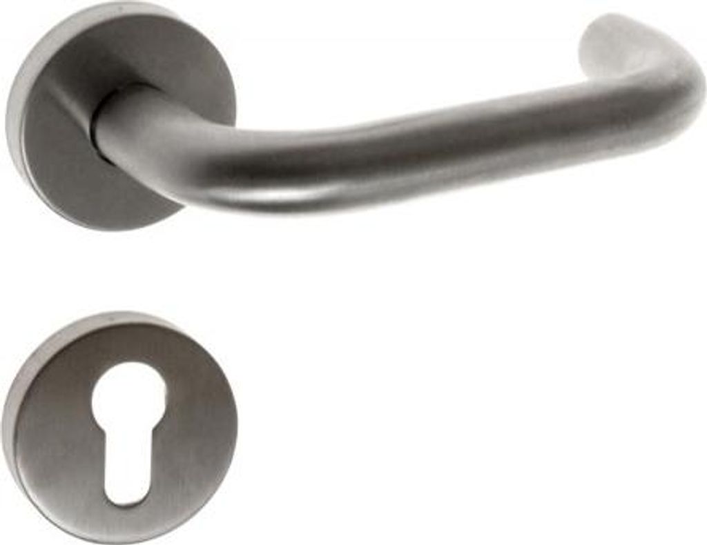 Béquille de porte avec rosace ronde B-HARKO KI 01 WB, carré Image du produit 