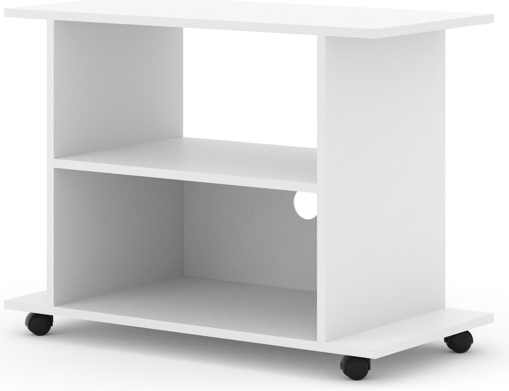 TV skříňka YOGI 80 cm BÍLÁ MATNÁ TV skříňka na kolečkách Obrázek produktu 