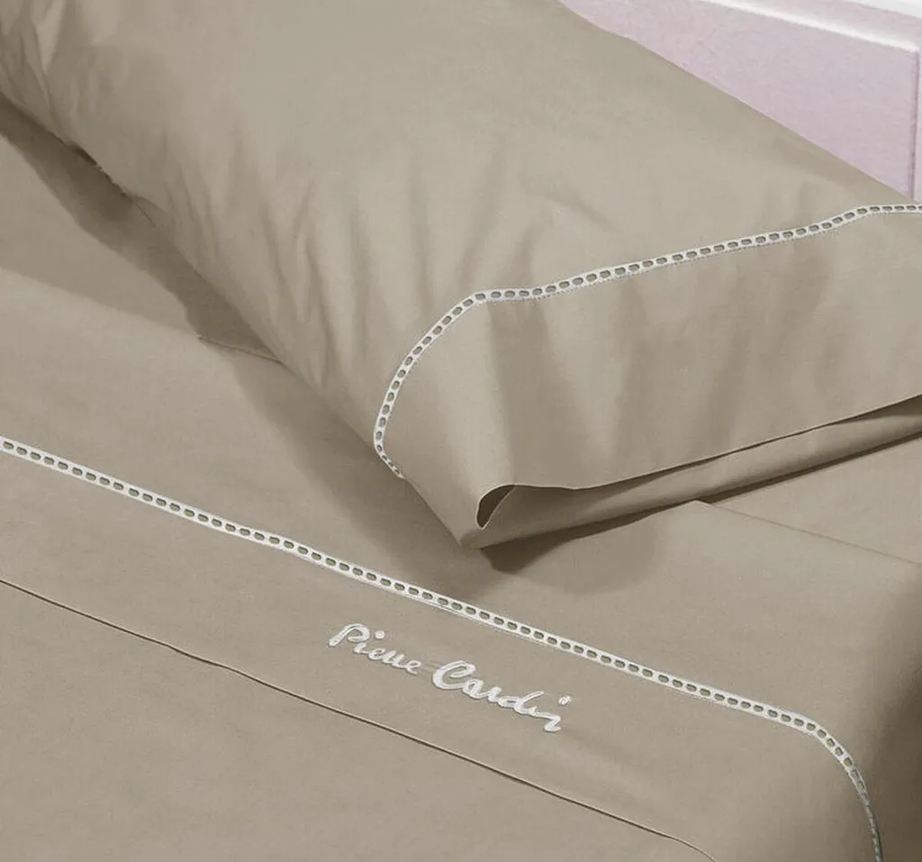 Pierre Cardin Parure de Lit 4 Pièces 150x200 cm 100% Coton Marron