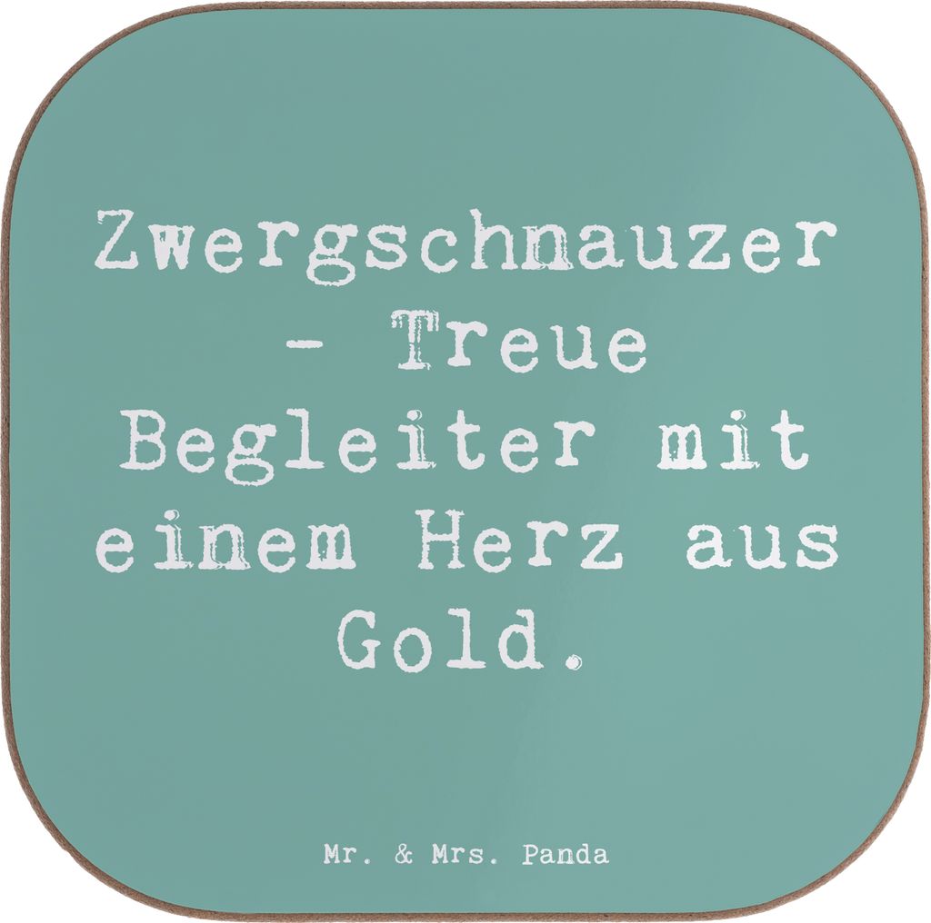 Mr. & Mrs. Panda Untersetzer für Gläser Spruch Zwergschnauzer Herz - Meeresbrise - Geschenk, flauschiger Körper, Glas, wachsamer Hund, Hunderass...
