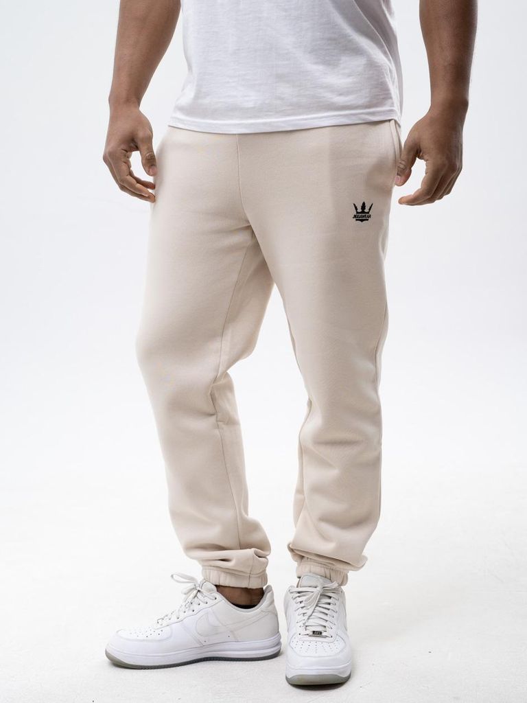 Jogginghose Herren Beige Jigga Wear Schwarze Krone Baumwoll Sweatpants XL