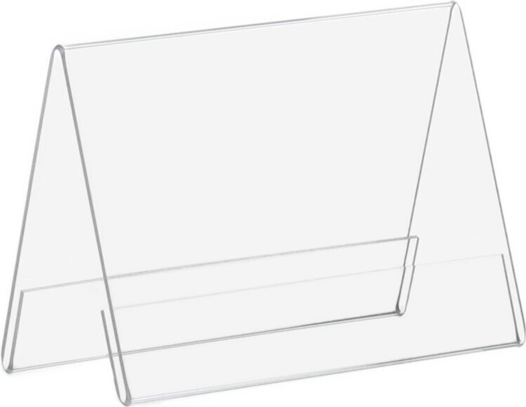 Dachaufsteller DIN A6 Quer aus Acrylglas / A-Aufsteller / Tisch-Namensschild / doppelseitig / Werbeaufsteller / Acrylaufsteller