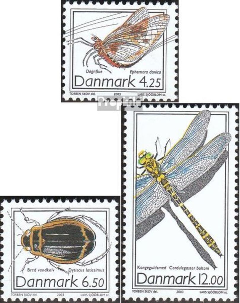Briefmarken Dänemark 2003 Mi 1338-1340 (kompl.Ausg.) postfrisch Insekten