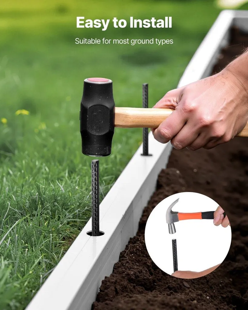 Ancre de Sol Galvanisée Robuste 24 Pouces pour Fixation Extérieure