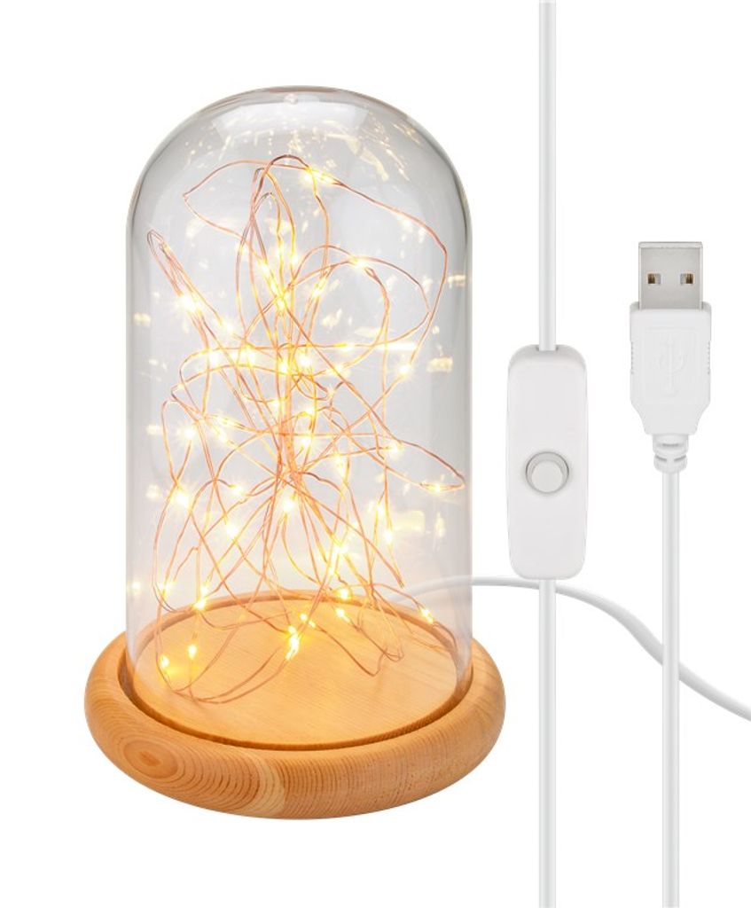 Goobay 60340 Cloche en verre avec micro-chaîne lumineuse Image du produit 