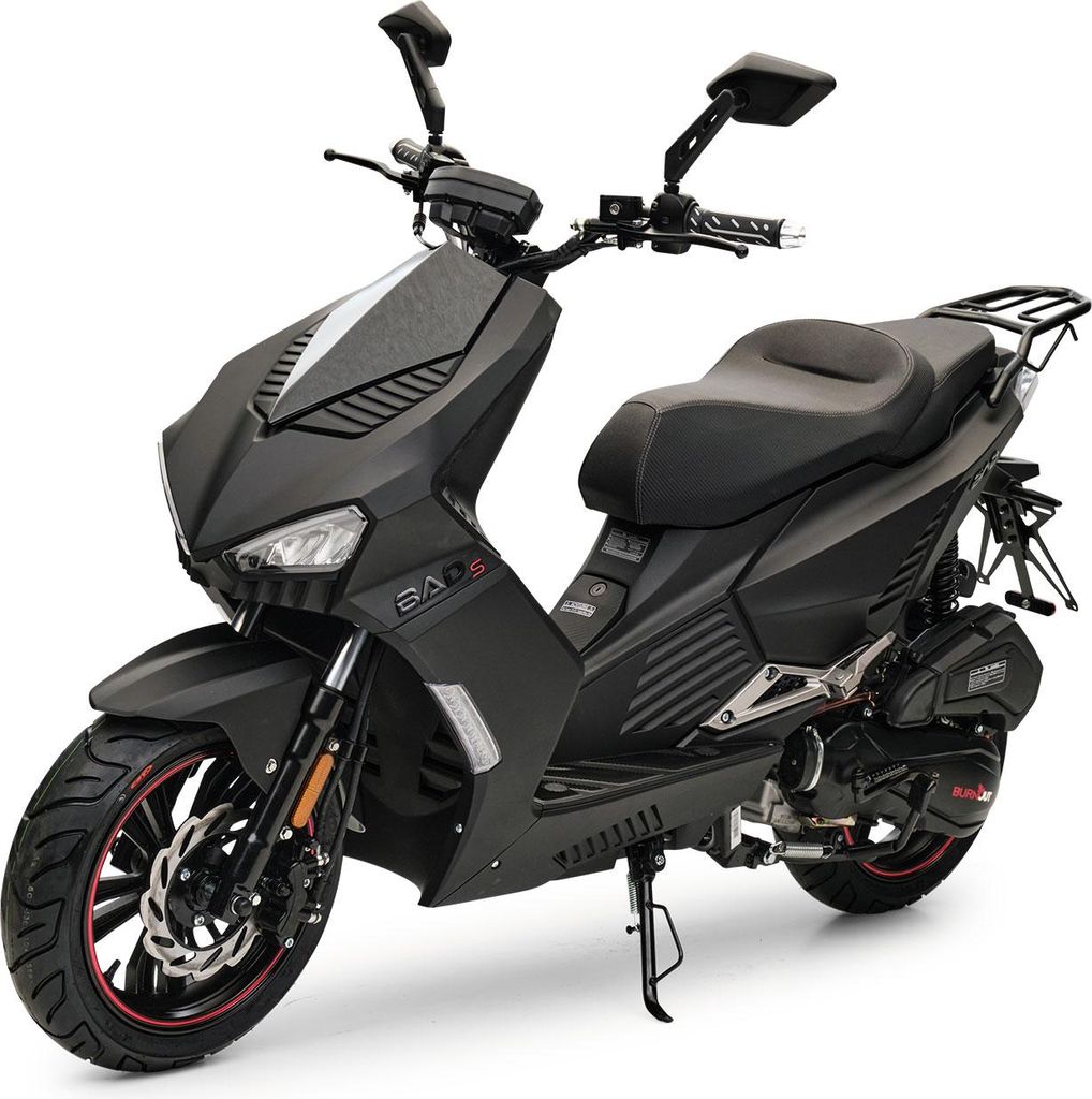Motorroller 50 ccm Burnout BAD s Mattschwarz 45 km/h Produktbild 