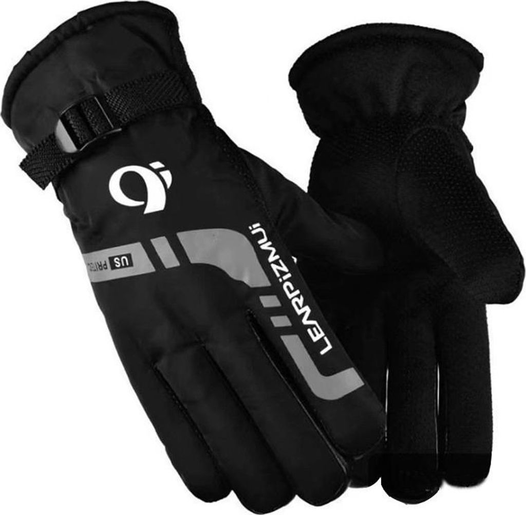 INF Winter Thermo Wasserdicht Winddicht Fahrradhandschuhe für Motorrad & E-Bike Grau