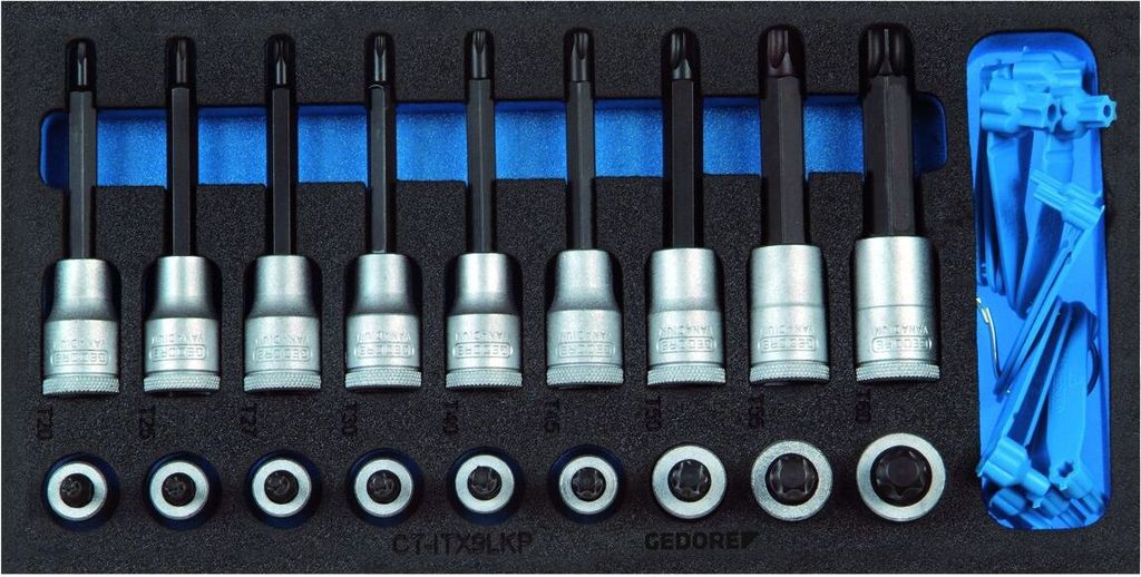 GEDORE 1500 CT1-ITX 19 LKP Satz Schraubendrehereinsätze 1/2" in Check-Tool-Modul, 2308940