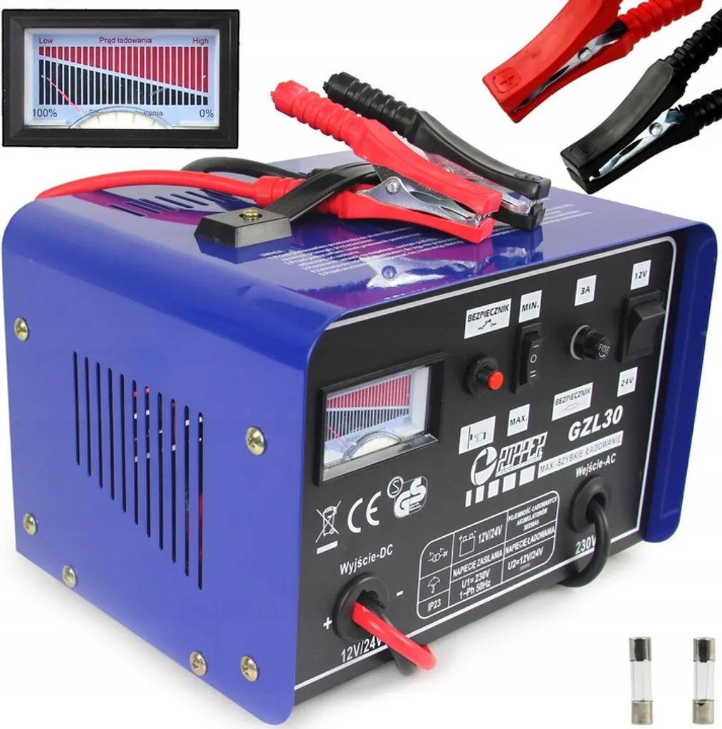Chargeur de batterie voiture 12V 24V intelligent avec mode impulsion
