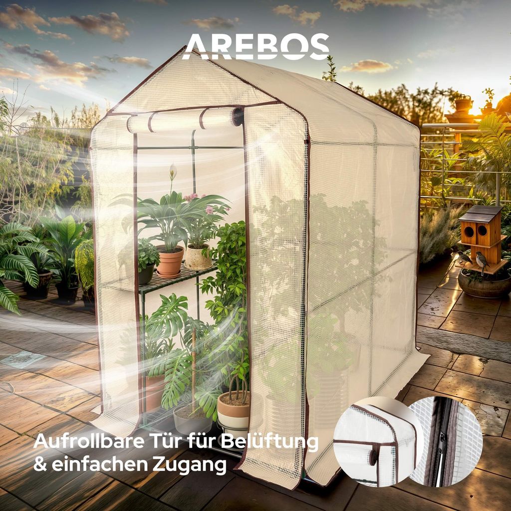 Serre De Jardin Hoorn En Acier Et PVC Avec étagères Intégrées 140 X 73 X 195 Cm [en.casa] - Gamm Vert