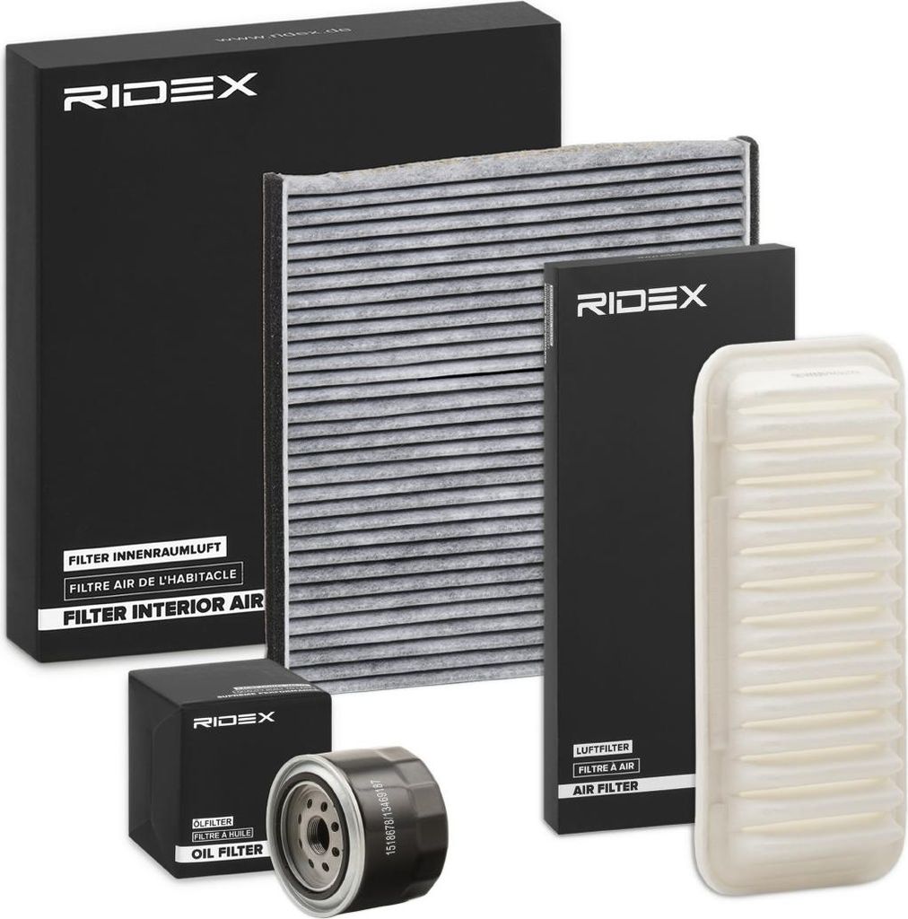RIDEX Filterset Inspektionspaket Filtersatz für TOYOTA Yaris Schrägheck (P1) für CITROËN C1 (PM, PN)