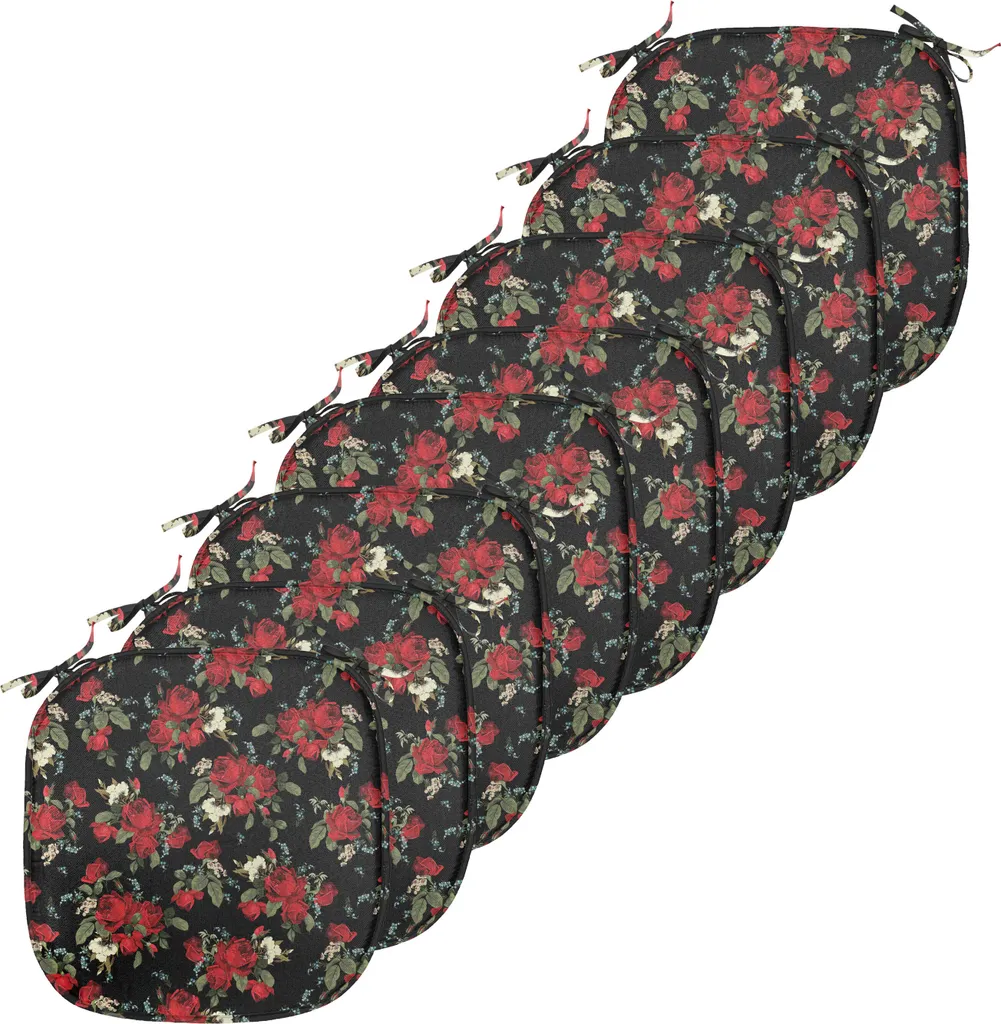 Coussin d'Assise Décoratif pour Salle à Manger Shabby Garden Lot de 8