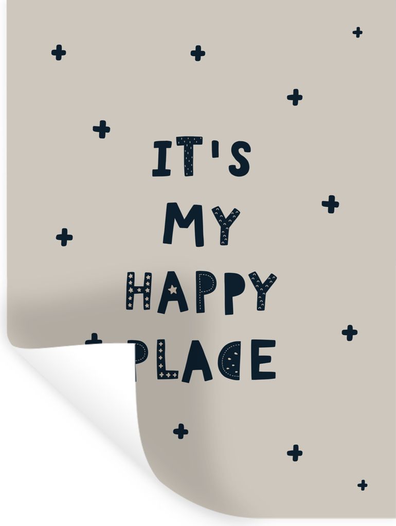 MuchoWow Wandtattoo Wandsticker Wandaufkleber Zitate - Es ist mein glücklicher Ort - Kinder - Sprichwörter - Baby - Jungen - Mädchen 90x120 cm...