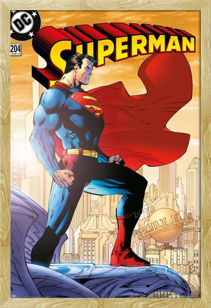 Superman Poster Hope avec Cadre Amovible Shinsuke Maxi MDF Hêtre 61x91