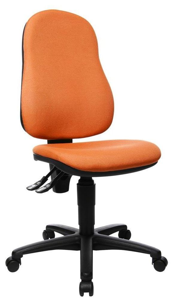 Bürodrehstuhl, Sitz-BxTxH 450x440x420-550 mm, Lehnenh. 580 mm, Permanentk., Muldensitz, orange