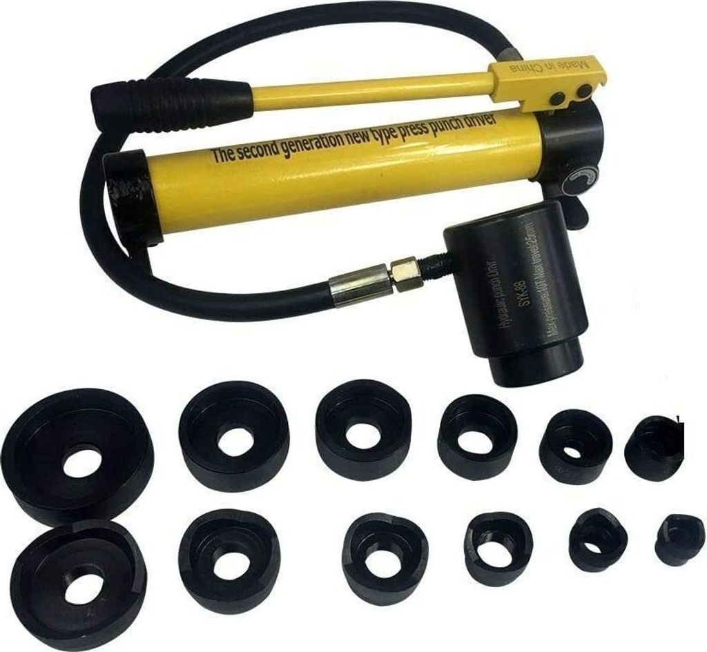 Hydraulischer Blechlocher 15 Tonnen - Lochstanze Set 16-101 Mm Für Metall Und Kunststoff