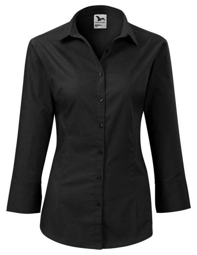 Malfini - "Style" Hemd für Damen, 3/4 Ärmel PP11847 (XXL) (Schwarz)