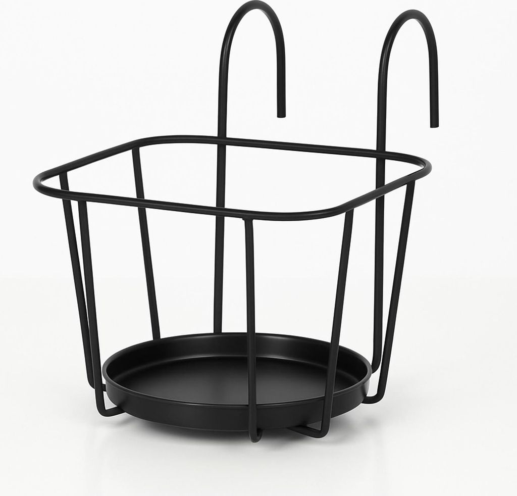 Blumentopfhalter aus Metall schwarz 21×28×21,5 cm – stabiler Pflanzenhalter für Innen, Balkon & Garten, geeignet für viele Topfgrößen – 1...