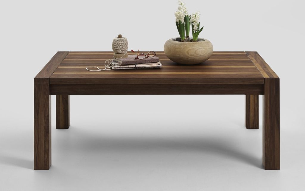 Couchtisch Antigua 100x60 cm Nussbaum Tisch Wohnzimmertisch Massivholztisch