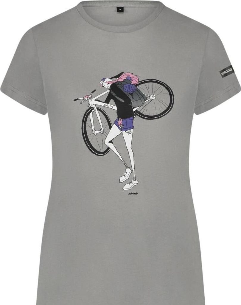 SHIMANO W's Sentiero Ltd T-Shirt Gray s - atmungsaktives Bike-Shirt für Damen...