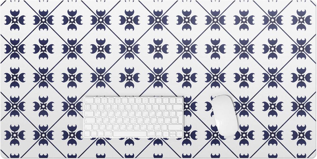 Geometrisches Retro-Muster – Schreibtischunterlage – Rutschfeste Tischunterlage – Schreibtischmatte für Büro & Zuhause – Schreibunterlage...