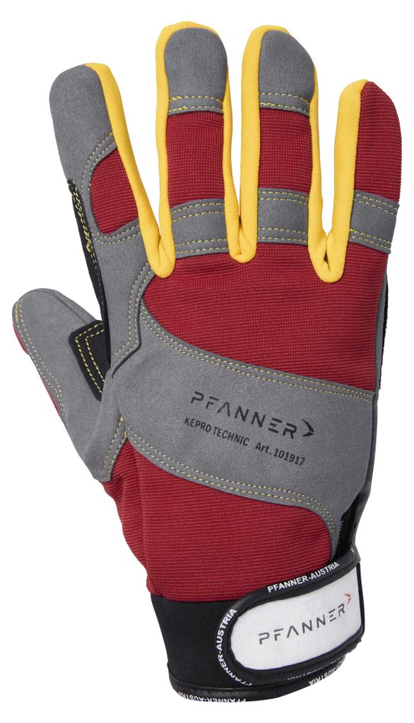 PFANNER Forsthandschuh StretchFlex KeproTechnic grau rot, Produktbild 