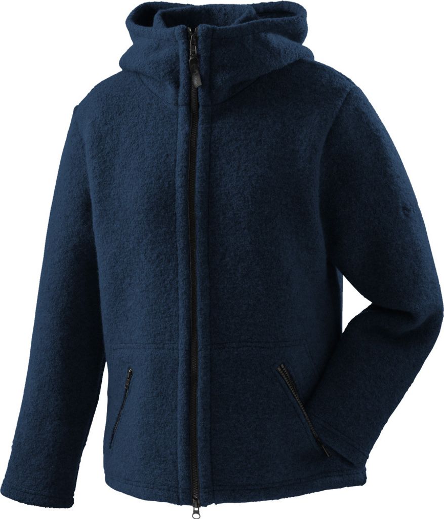 Mufflon W300 Mu-Jula Wolljacke aus 100% Schurwolle gewalkt, wasserabweisend, Kapuze, navy, XL