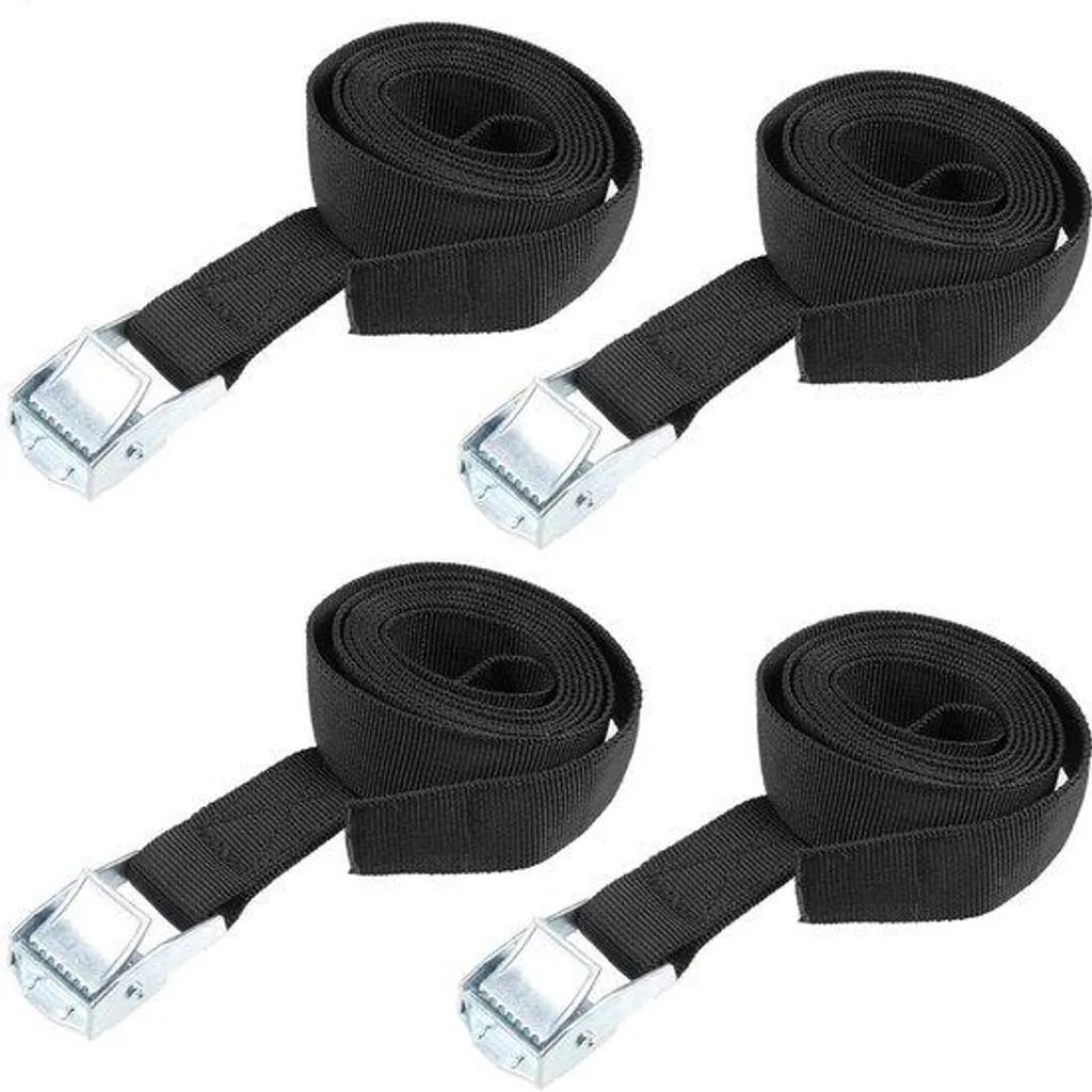 Sangle polypropylène 4 points 1,5m x 25mm 80kg noir pour transport