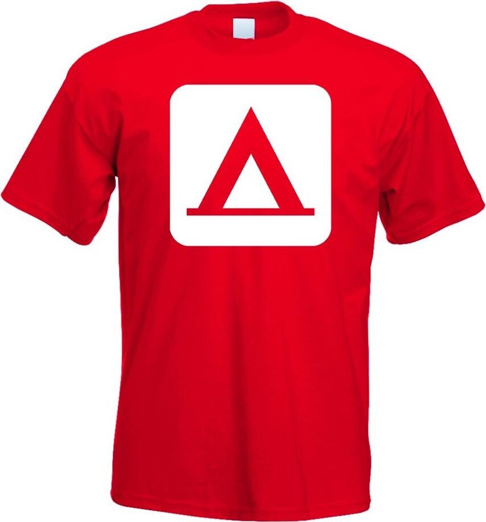 Kiwistar - T-Shirt - rot - Zelten Camping Piktogramme Herren Funshirt Bedruckt Design Sprüche Spruch Motive - mit Motiv Bedruckt - Funshirt Design...