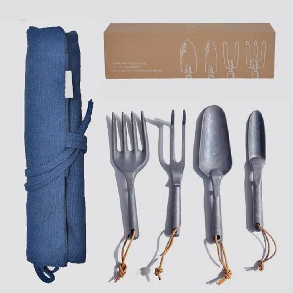 Ensemble de jardin 4 pièces en aluminium noir inoxydable ergonomique