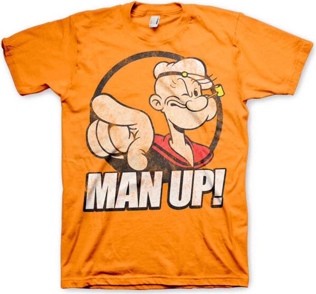 Popeye - Man Up! T-Shirt - Medium - Orange Produktbild 