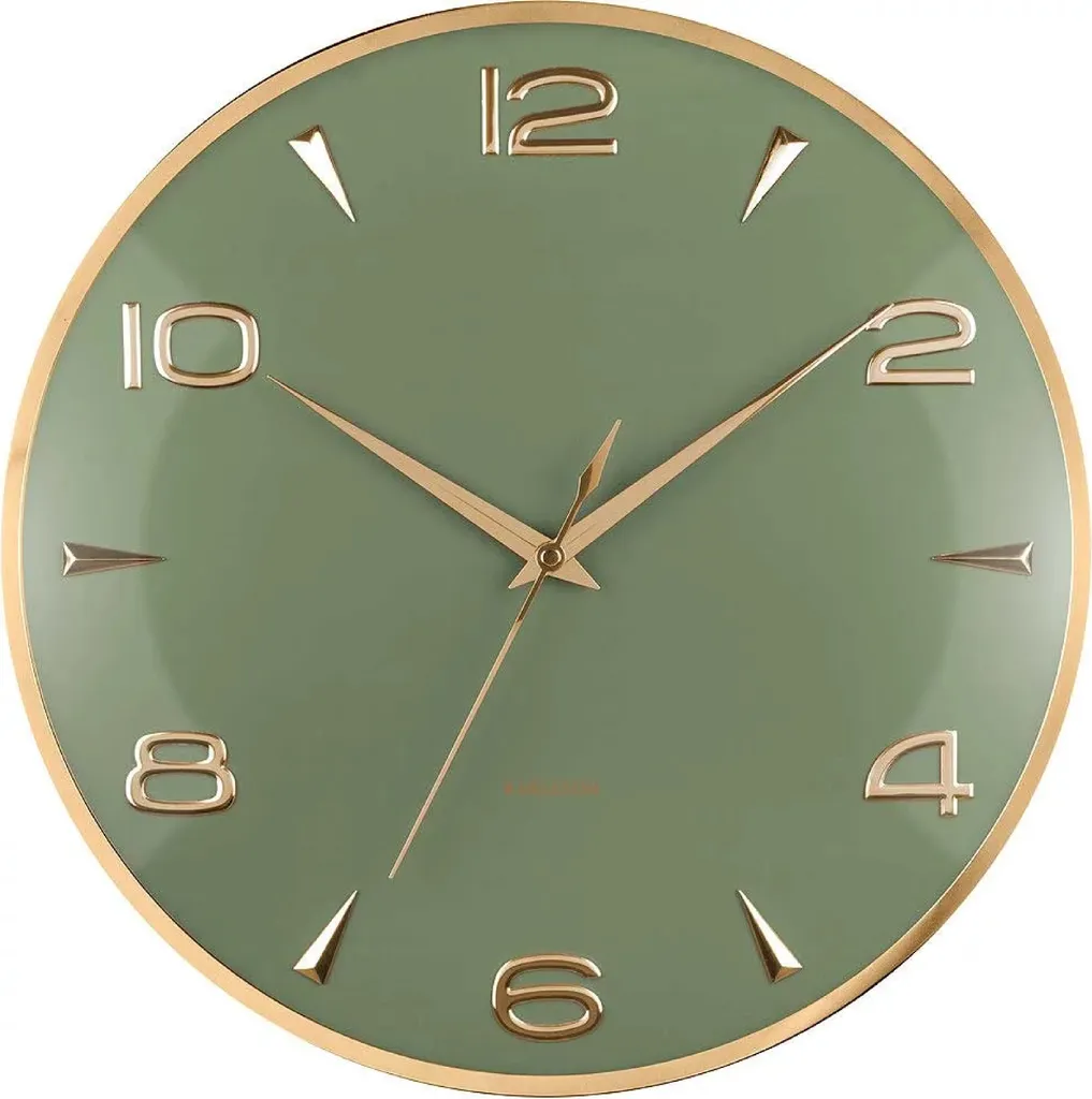 Horloge murale verte silencieuse Karlsson KA6017GR en métal de 40cm