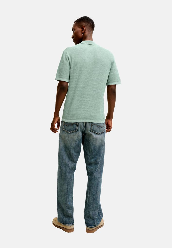 JACK & JONES Knit Polo-Shirt mit Knopfleiste und Kurzarm Größe: S