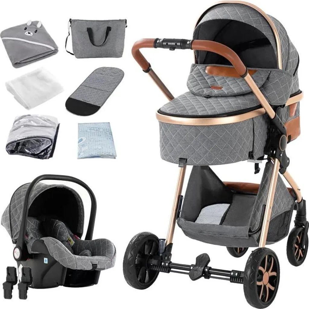 Poussette de voyage pliable 4 en 1 - Idéale pour les sorties en ville