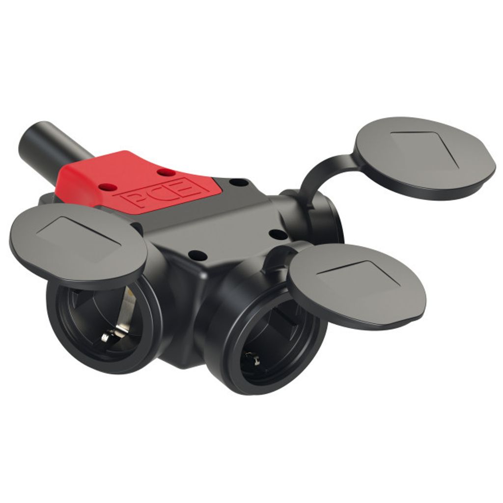Gummi Verlängerungskabel SCHUKO Vollgummischukostecker mit 3-Fach Kupplung PCE H07RN-F 3G2,5mm² 16A 50m, Größe:35m