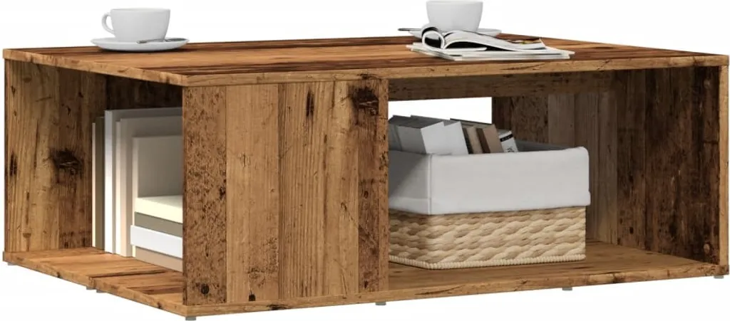Tavolino Basso Effetto Legno Antico 90x67x33 cm Maison Exclusive