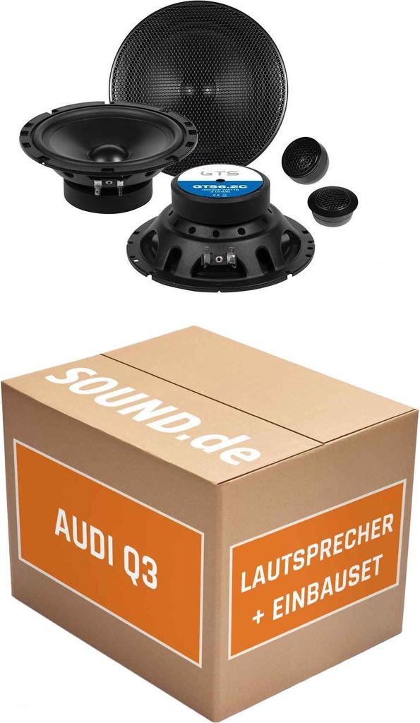 Lautsprecher Boxen Einbaupaket vorne Crunch GTS passend für Audi Q3 8U | 2x Tief-Mitteltöner 2x Hochtöner 4x Frequenzweiche