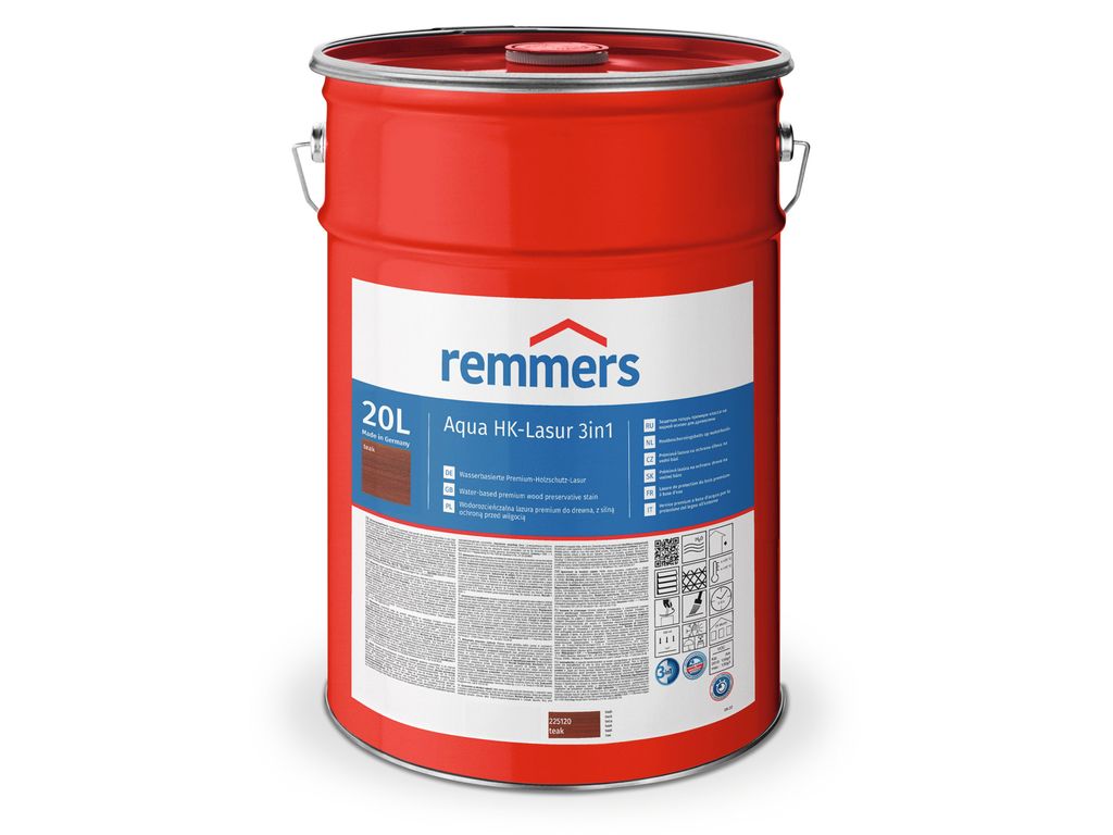 Remmers Aqua HK-Lasur 3in1 teak (RC-545) 20 l, Holzlasur Produktbild 