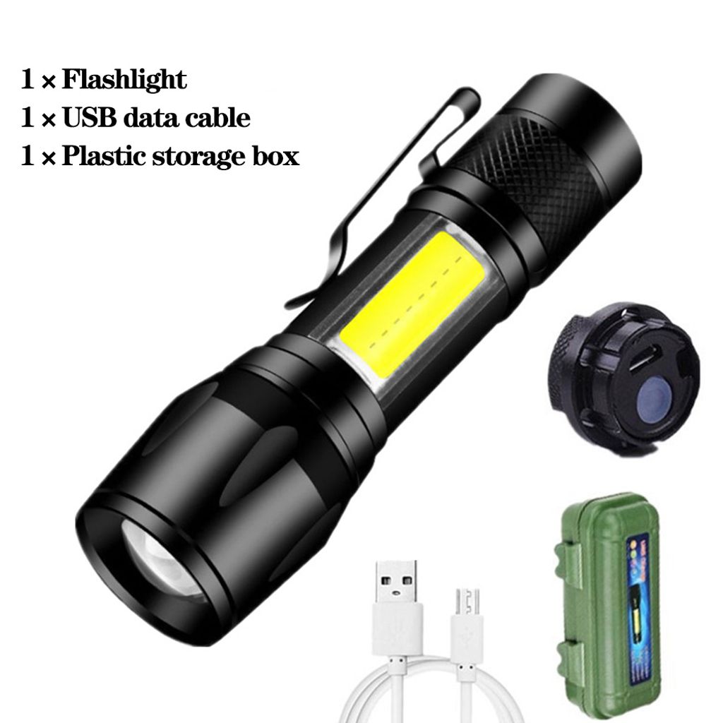 Taschenlampe LED Taschenlampe USB Wiederaufladbare Superhelle COB Arbeitsleuchte 