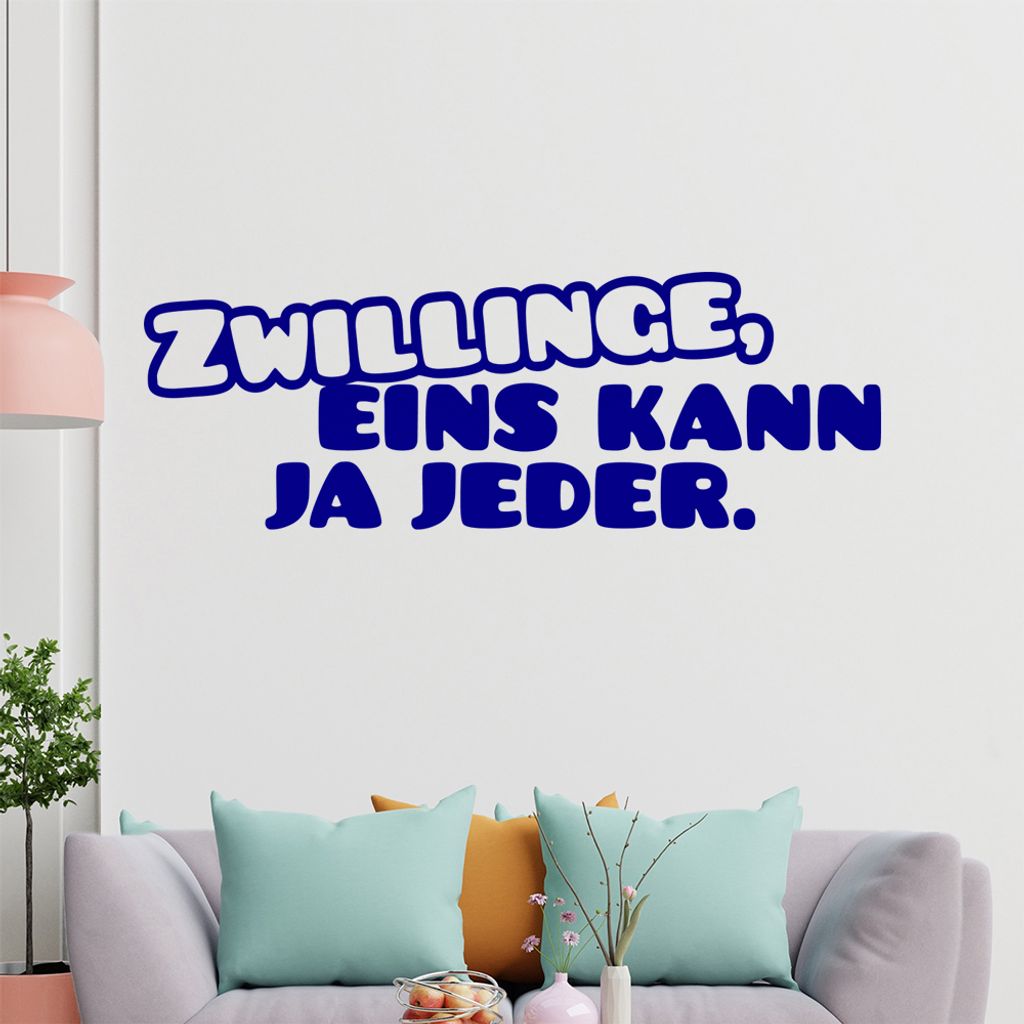 KIWISTAR Zwillinge, eins kann ja jeder - Geschwister Sternzeichen Wandtattoo in 6 Größen - Wandaufkleber Wall Sticker - Dekoration, Küche, Wohnz...