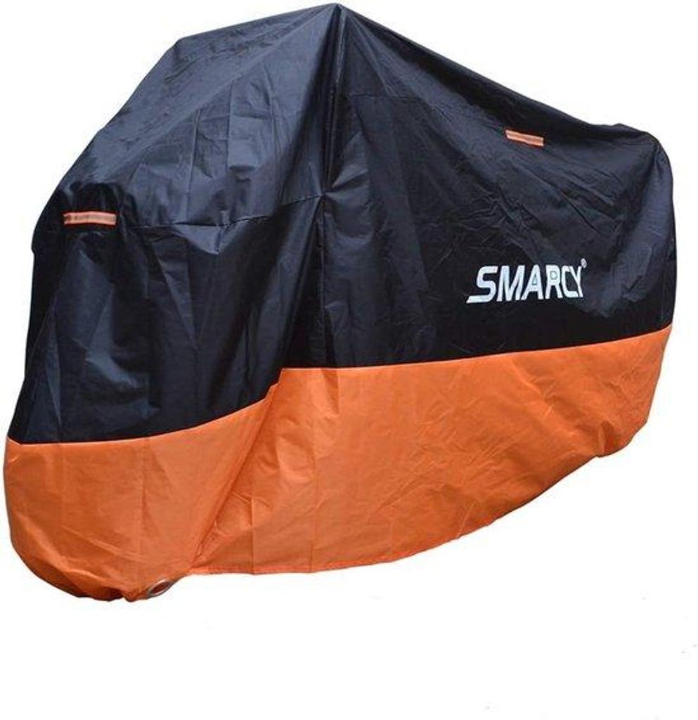 Motorbeschermhoes, XXXL, schwarz-orangefarben, Polyester, 295x110x140cm