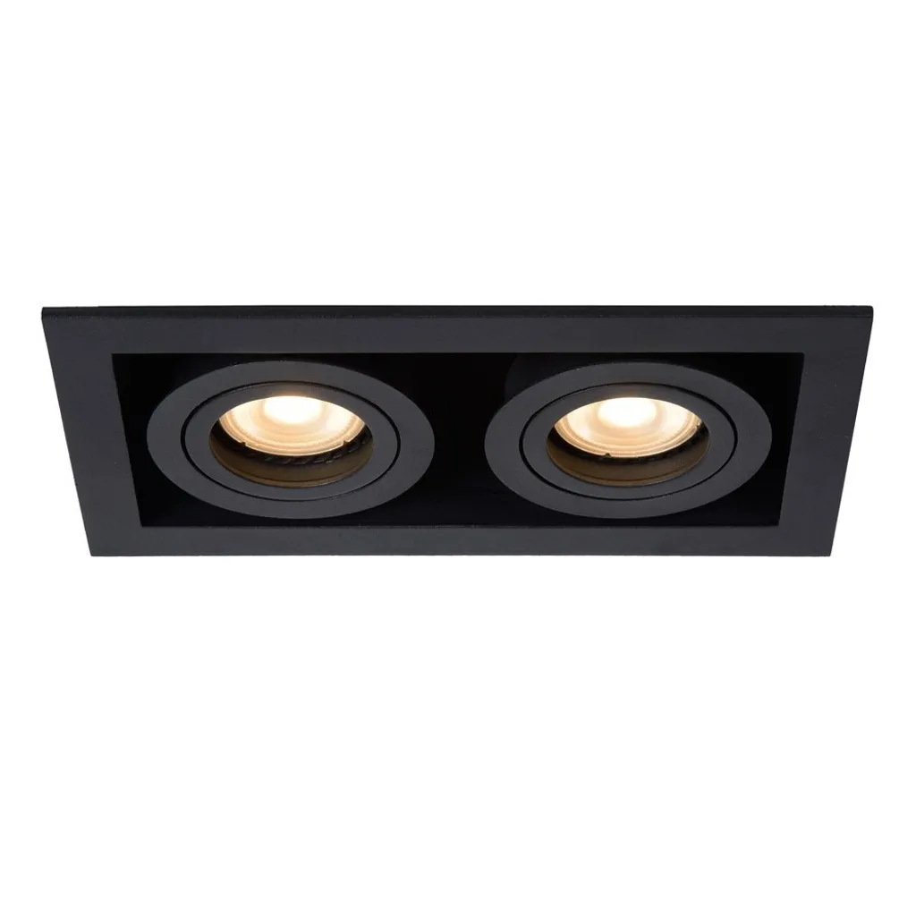 Spot de Plafond Orientable Lucide CHIMNEY GU10 Noir pour Intérieur