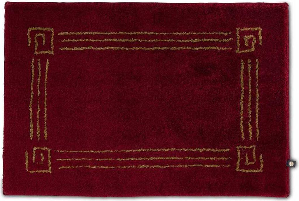 Rhomtuft Badteppich Olymp eckig 70 x 120 cm Farbe bordeaux-goldlurex
