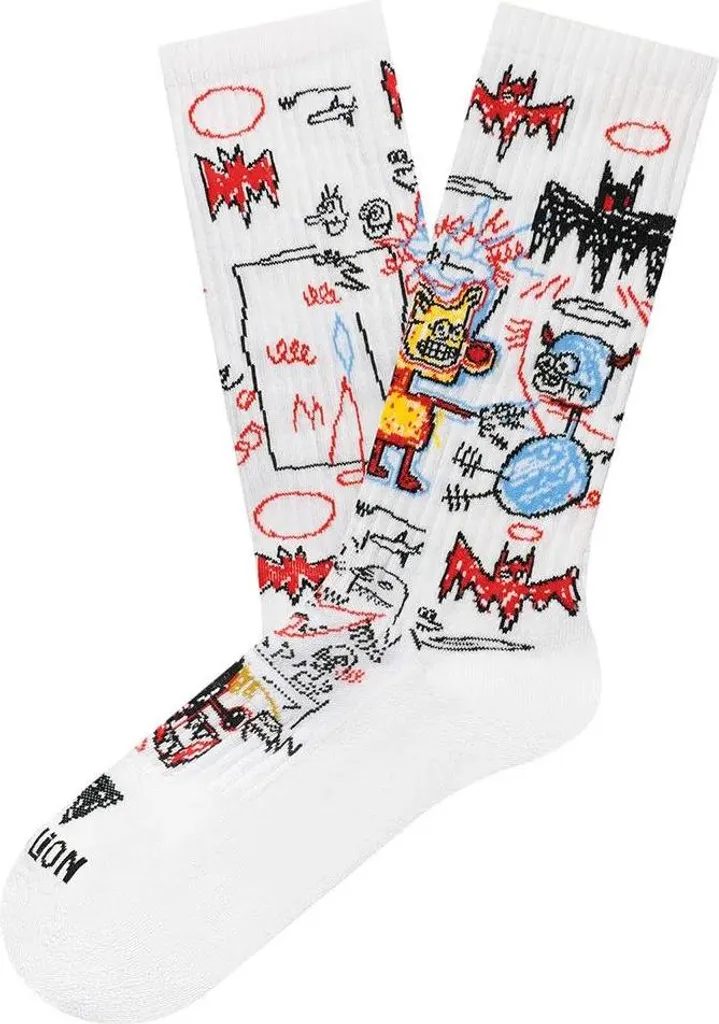 Chaussettes Coton Jimmy Lion Basquiat Batman Blanc Confort 36-40