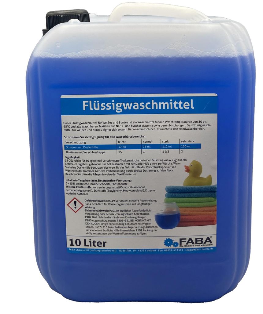 10 L Flüssigwaschmittel Konzentrat blau Universal Color inkl. Auslaufhilfe