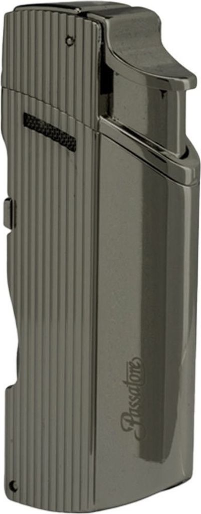 Passatore Zigarrenfeuerzeug, 2-Flammen Jet, Rundcutter, Poker, dark gun