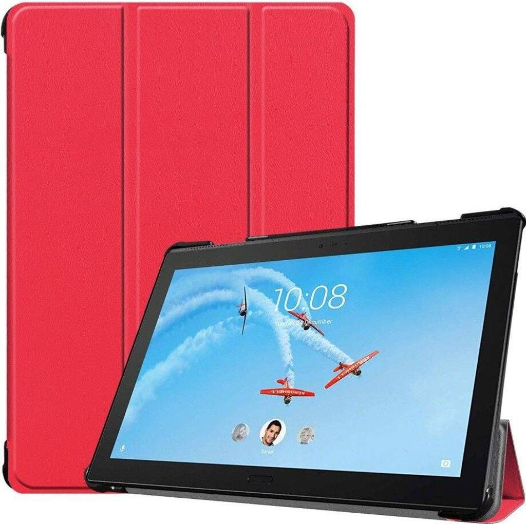 Case2go - Hülle kompatibel mit Lenovo Tab P10 10.1 (2019) - Mit Standfunktion - Kunstleder Tablet Case Schutzhülle - Rot