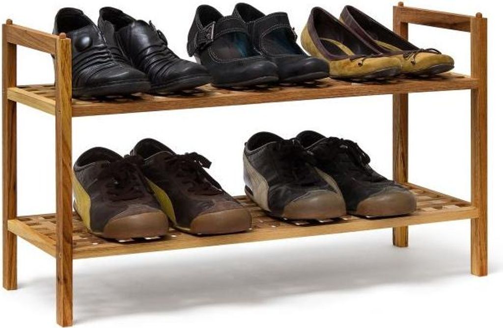 Półka na buty z drewna orzechowego, składana Zdjęcie produktu 