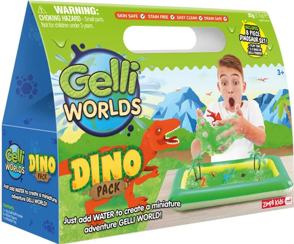 Dino Gelli Worlds Set Aventure - Jeu Sensoriel Biodégradable et Sûr